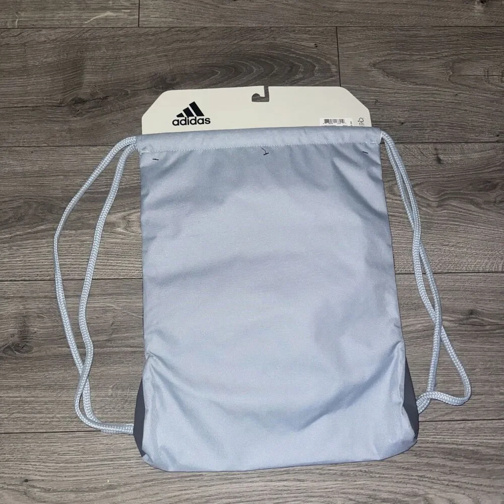 Adidas Alliance II Sackpack Drawstring Athletic  Sports Bag NEW Stone Wash Blue